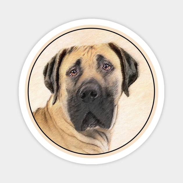 Boerboel Painting - Cute Original Dog Art Magnet by Alpen Designs